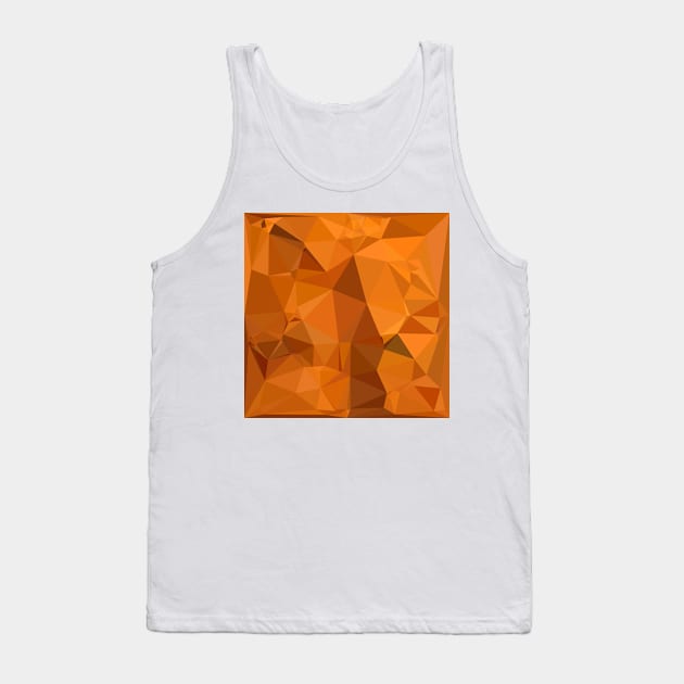 Dark Orange Carrot Abstract Low Polygon Background Tank Top by retrovectors